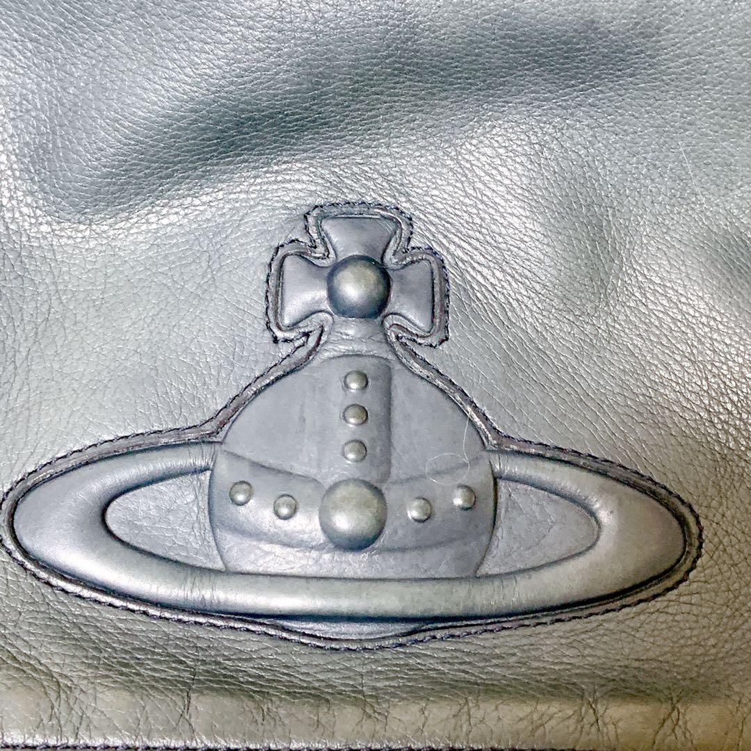 ヴィヴィアンウエストウッド　ショルダー　クラッチ　デカロゴ　ビッグオーブ　紺