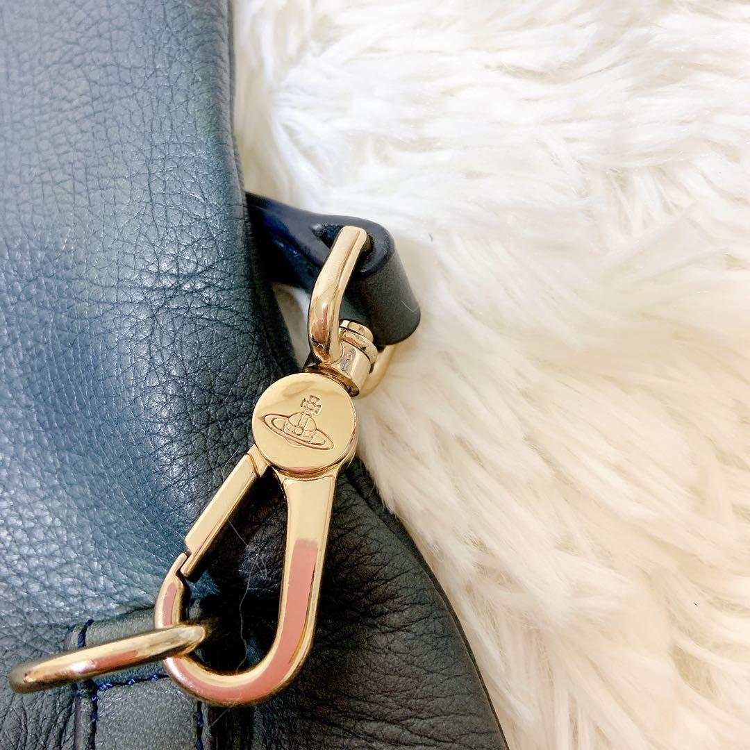 ヴィヴィアンウエストウッド　ショルダー　クラッチ　デカロゴ　ビッグオーブ　紺