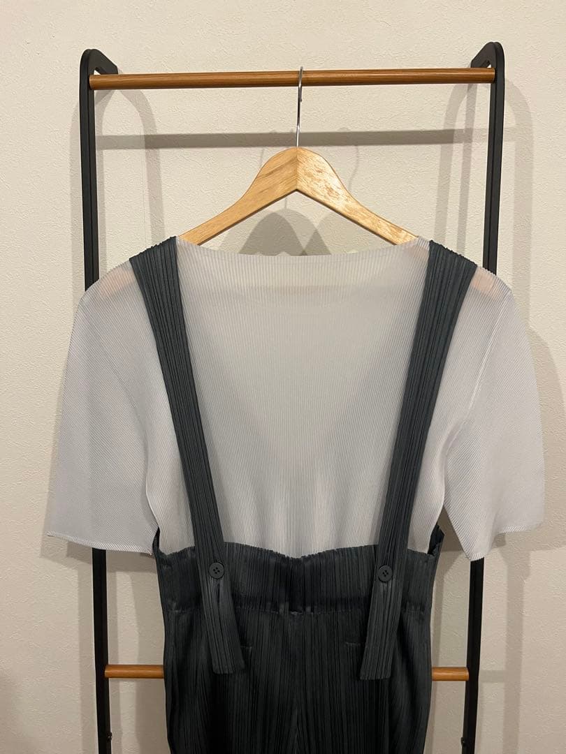 ネイビー　PLEATS PLEASE ノースリーブ オールインワン