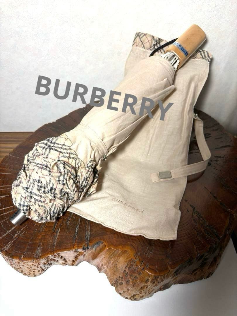 BURBERRY バーバリー 傘/日傘/折り畳み ノバチェック フリル 晴雨兼用
