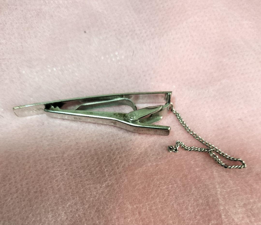 KIOWG シルバー ネクタイピン チェーン付き