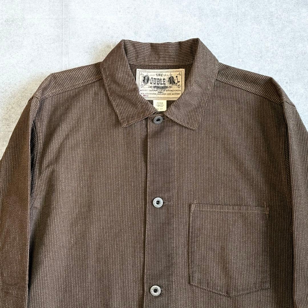 【未使用品】RRL ダブルアールエル ブラウンストライプ カバーオール チョア
