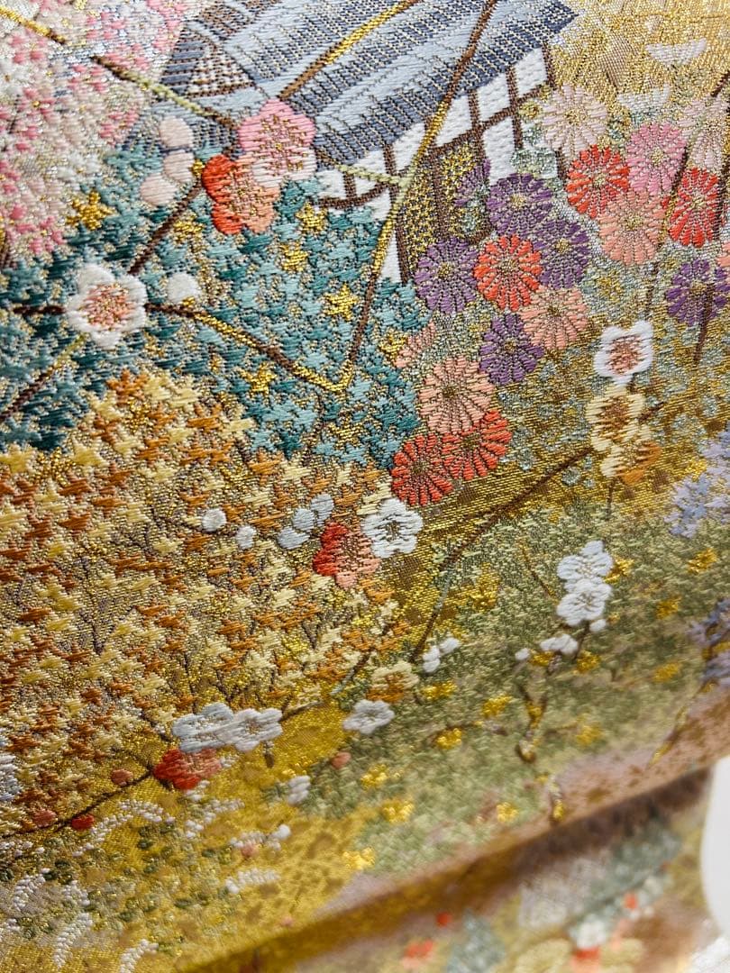 作家物　手書き友禅に金糸たっぷりの寿光織 高級色留袖6点セット　共誂え正絹長襦袢