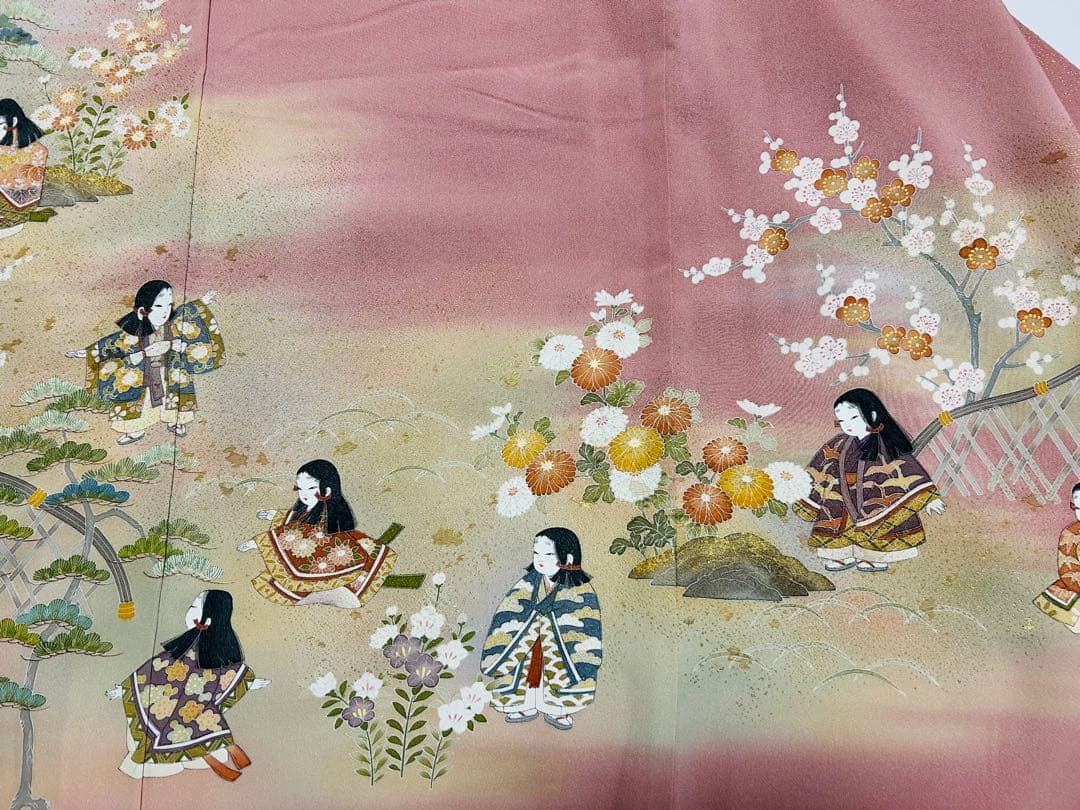 作家物　手書き友禅に金糸たっぷりの寿光織 高級色留袖6点セット　共誂え正絹長襦袢