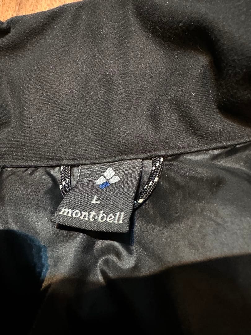 美品 モンベル ダウンベスト EX800 メンズ L ブラック 黒