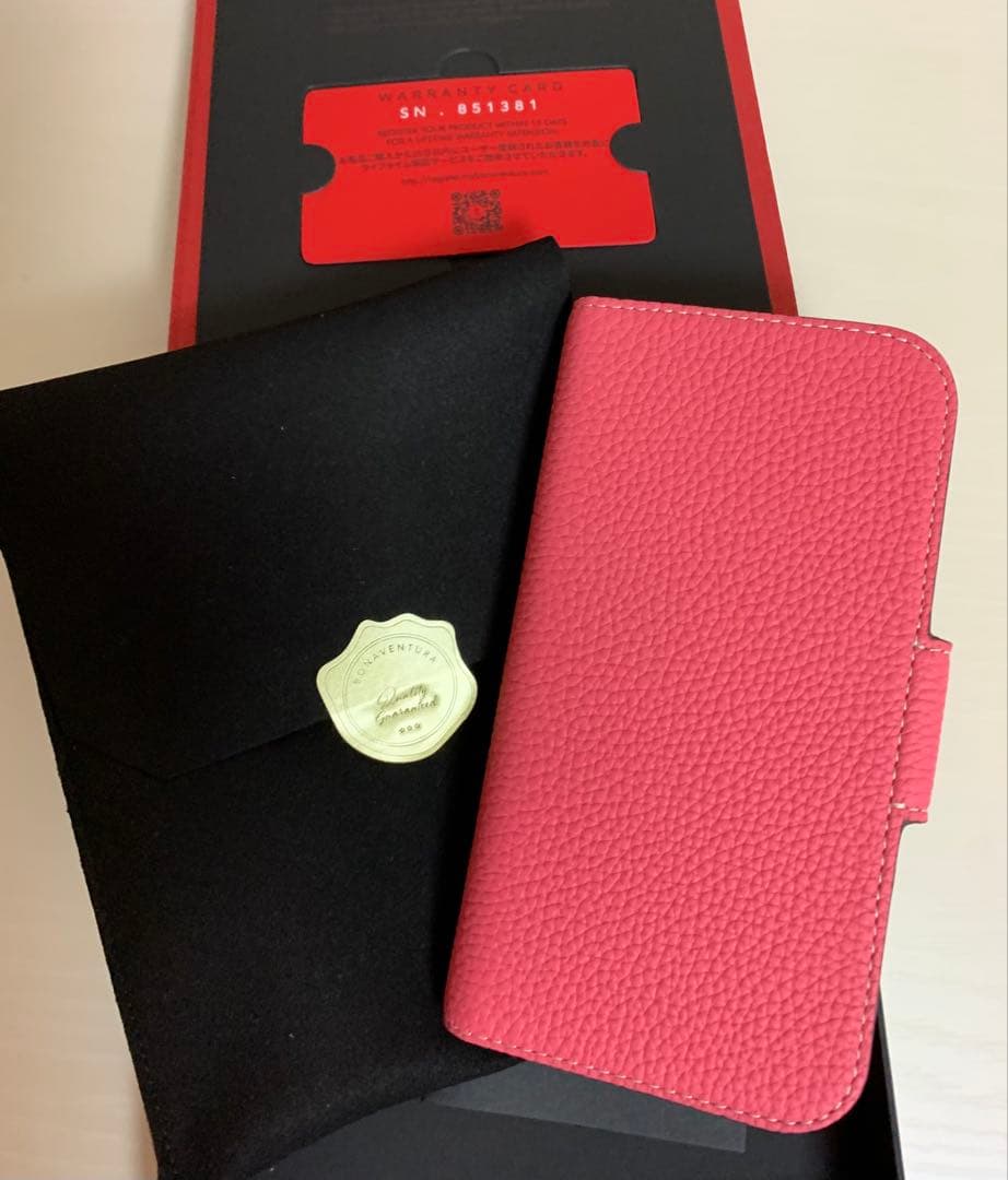 ボナベンチュラ iPhone 15 スタンドダイアリーケース ピンク