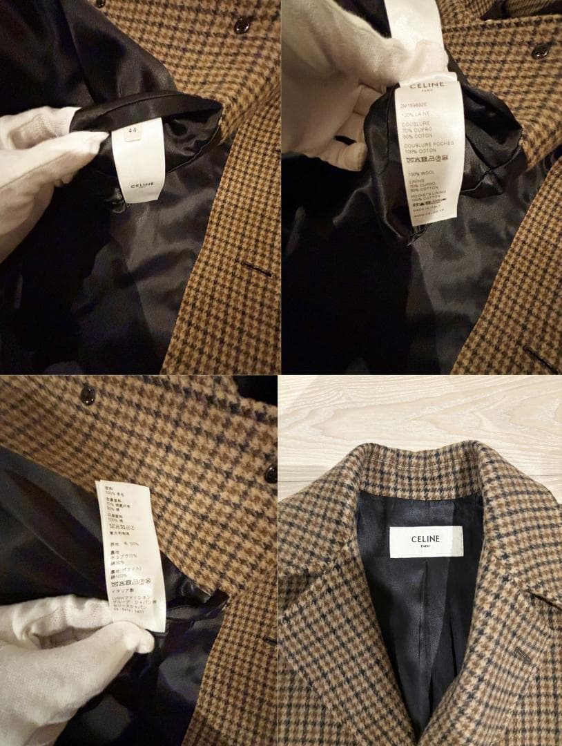 る*る様 【定価65万】19AW CELINE 千鳥チェスターコート44【美品】