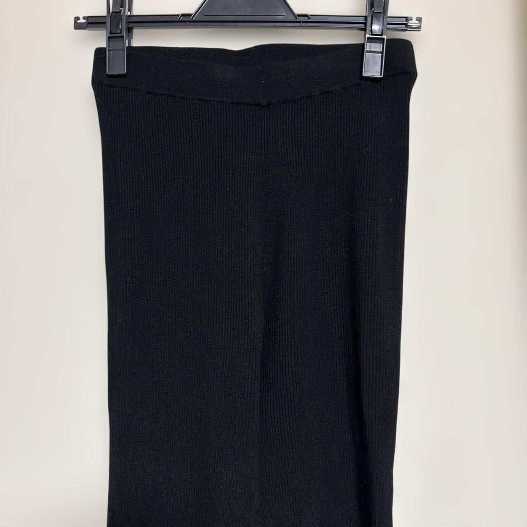 エトレトーキョー　ヘムボタンニットレギンス　ブラック　M