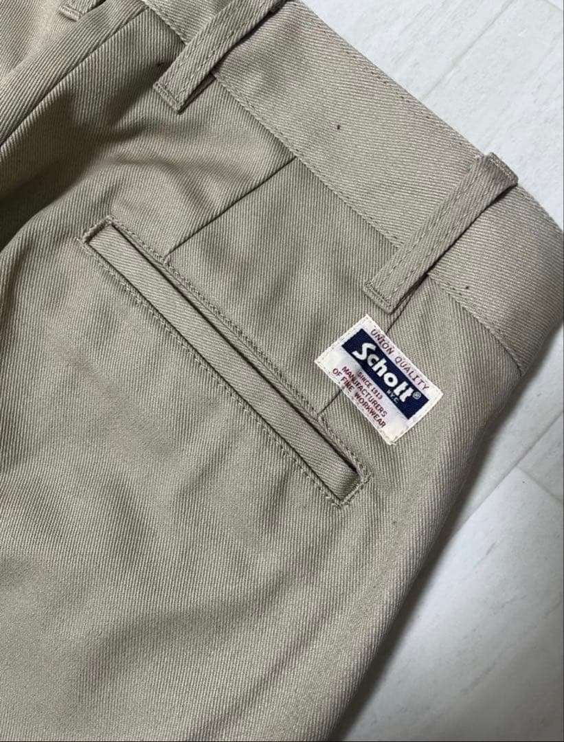 【Schott タックパンツ フラワースタッズ付き】