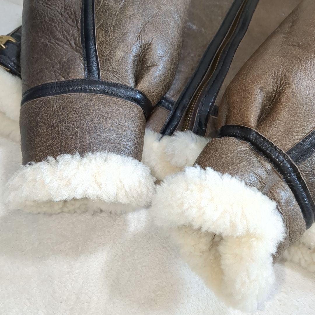 美品 AVIREX B-3 フライトジャケット ムートン ブラウン 34サイズ