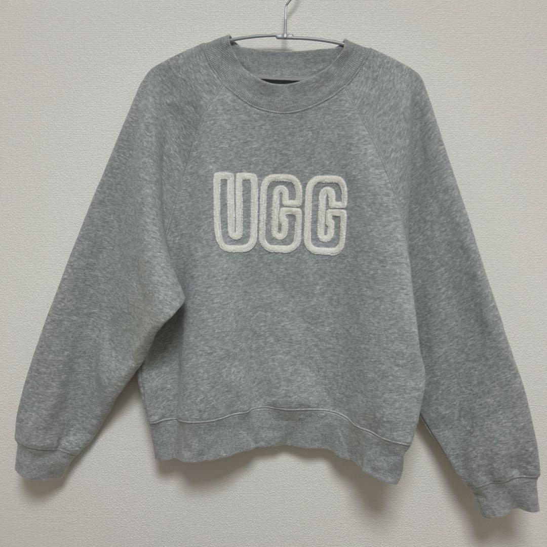 正規品 UGG ロゴ トレーナー グレー XS スウェット 裏起毛