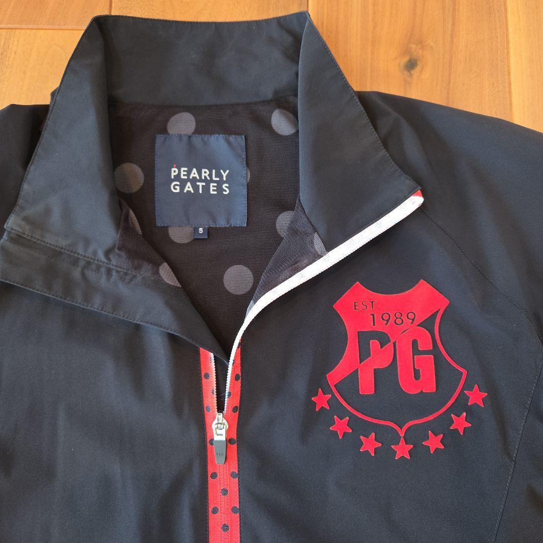サイズ5 中古品★パーリーゲイツ ナイロン ブルゾン 黒 メンズ ゴルフ