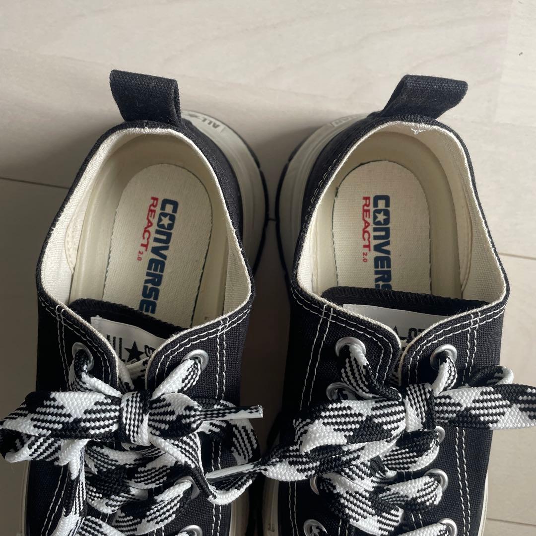 ALL STAR コンバース厚底 スニーカー チェック紐