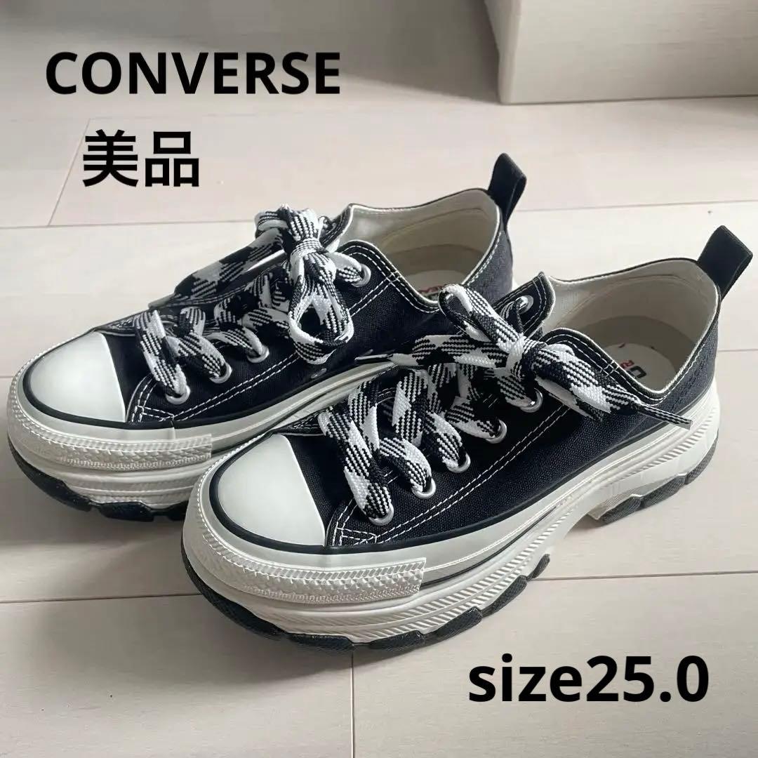 ALL STAR コンバース厚底 スニーカー チェック紐