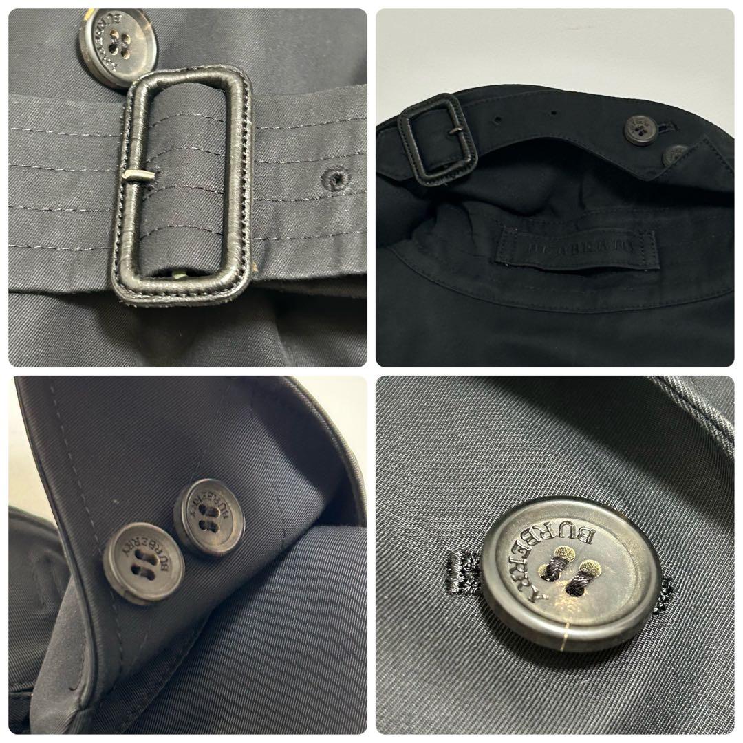 バーバリーブラックレーベル トレンチコート ノバチェック ベルト完備 黒 36