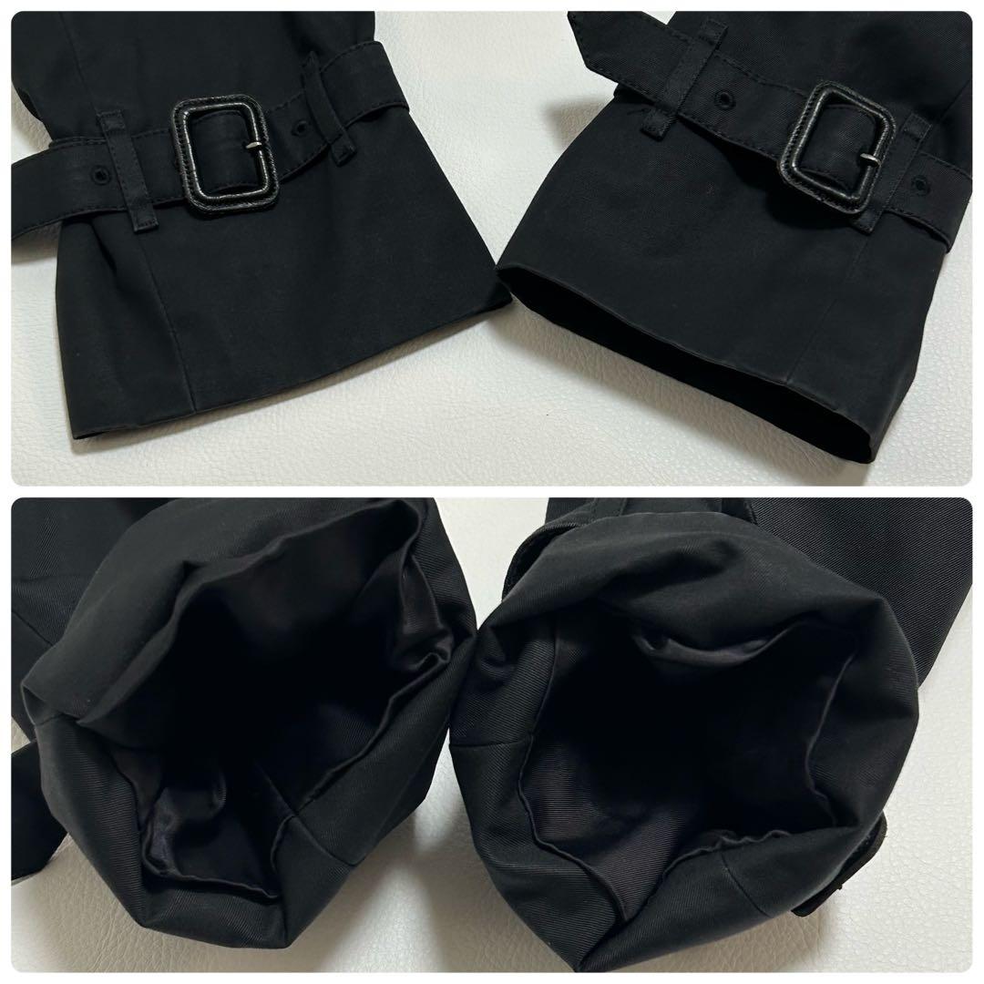 バーバリーブラックレーベル トレンチコート ノバチェック ベルト完備 黒 36