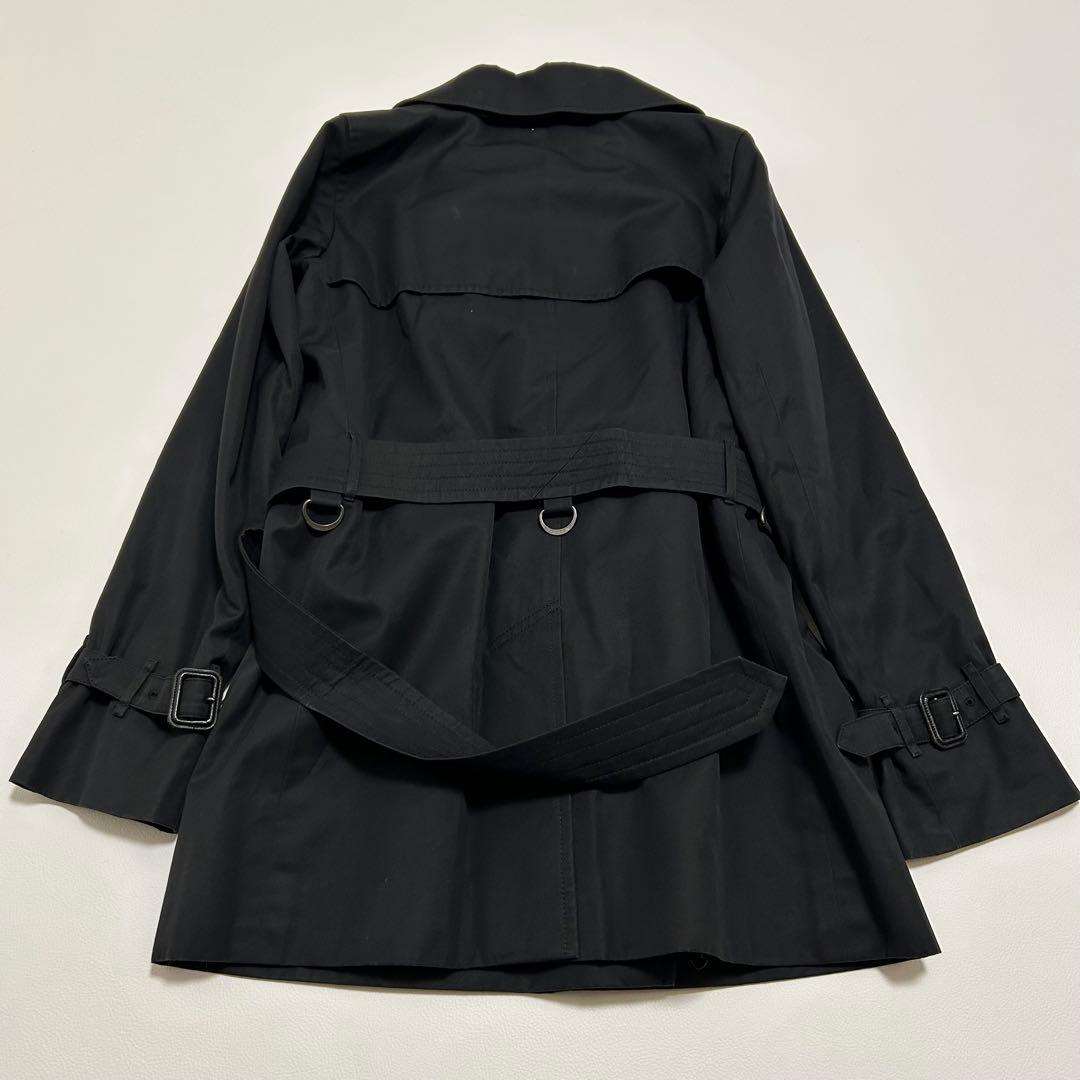 バーバリーブラックレーベル トレンチコート ノバチェック ベルト完備 黒 36