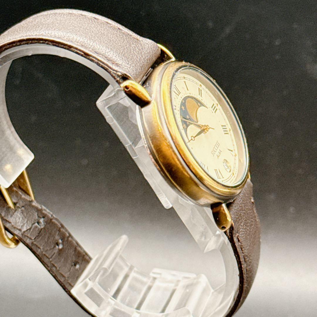 【稼働品】ALBA SUCCESS ムーンフェイズ クォーツ レディース 腕時計