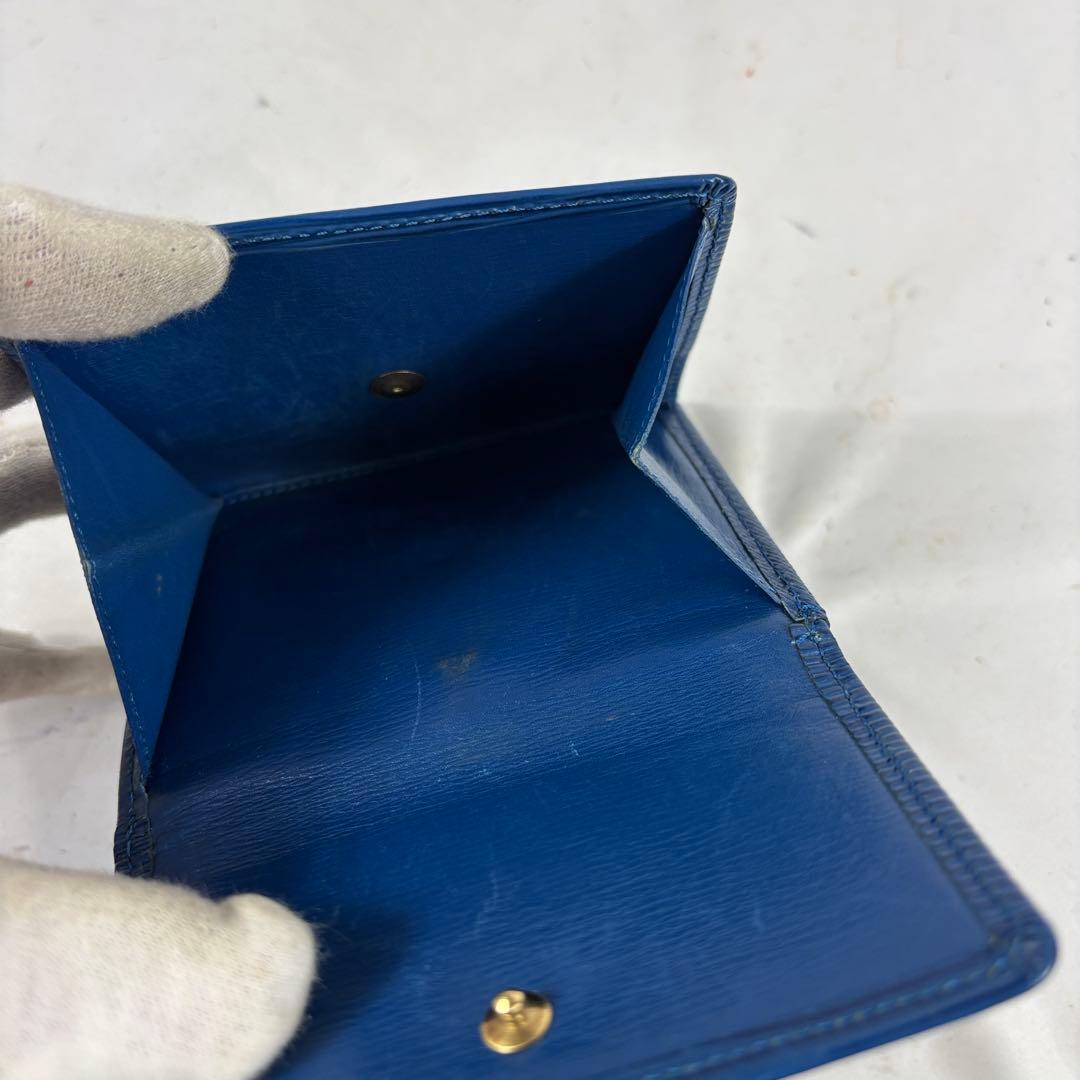 ルイヴィトン　エピ　Wホック　ポルトビエカルトクレディ　三つ折り財布　ブルー