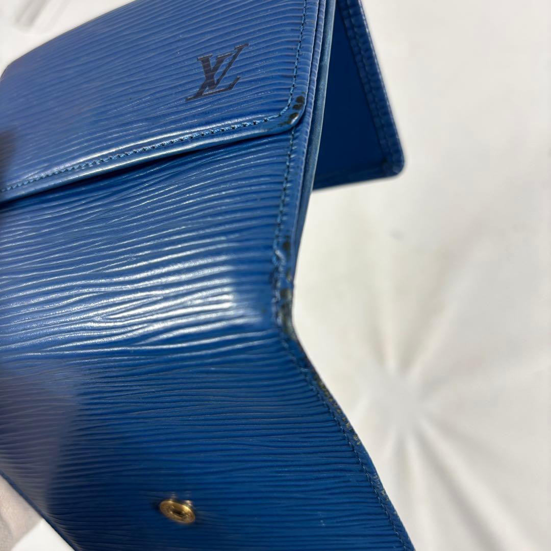 ルイヴィトン　エピ　Wホック　ポルトビエカルトクレディ　三つ折り財布　ブルー