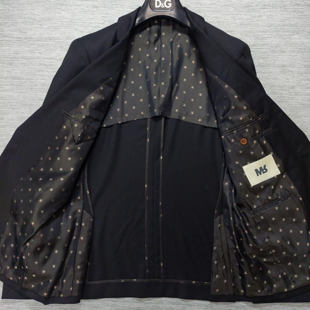 【極美品】MB スリーピーススーツ 黒 ブラック ウール100 日本製 裏地星柄