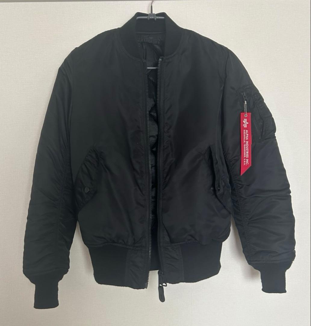 アルファ ALPHA MA-1 ブラック 黒 アメリカ製 S フライトジャケット