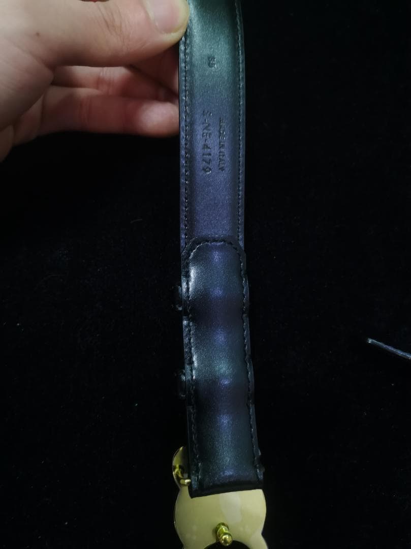 CELINE トリオンフ ナローベルト ブラック ゴールド金具