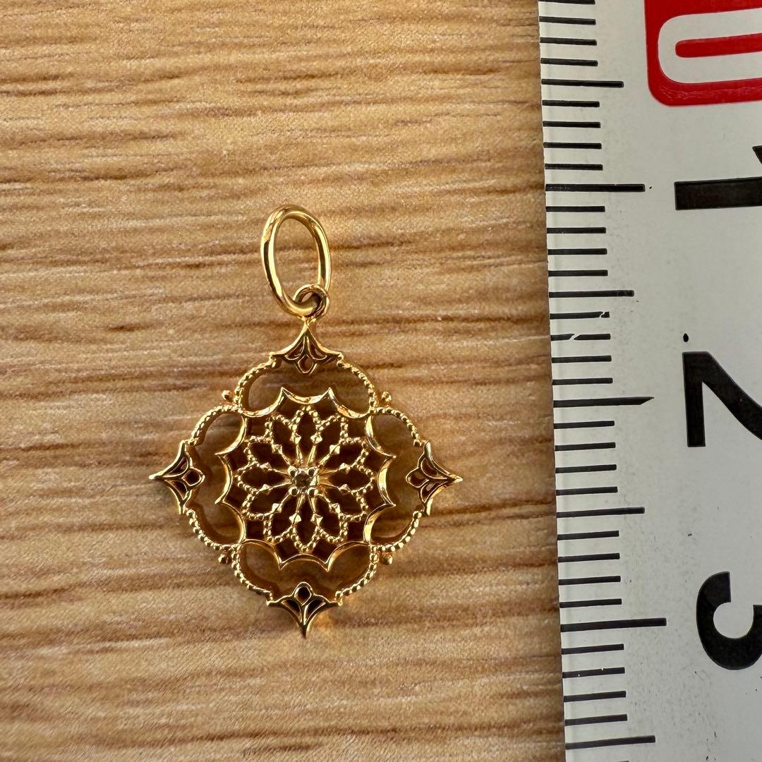 agete アガット　K10 ペンダントチャーム　ダイヤモンド