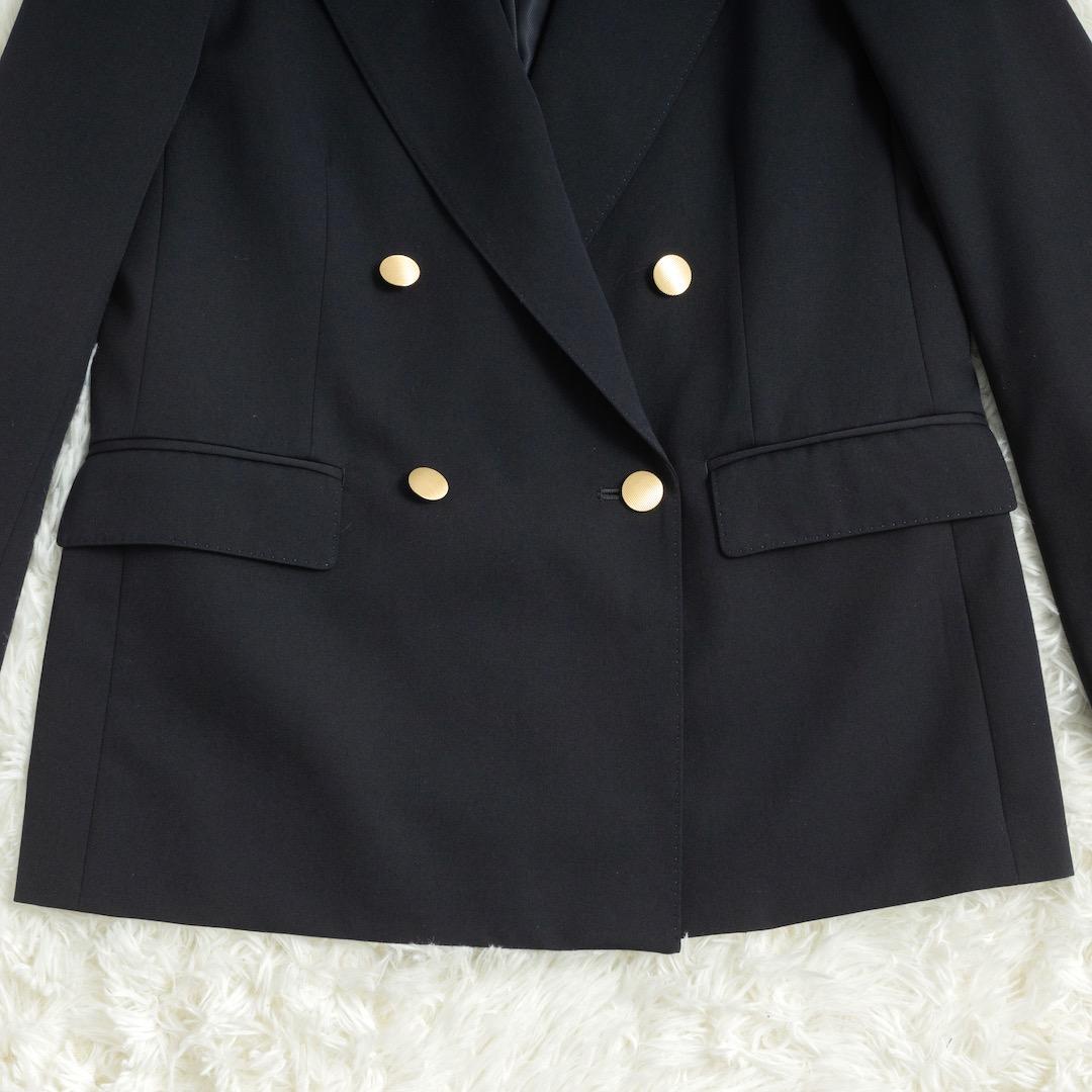 美品 SHIPS 25SS ウール ギャバ ダブル ブレザー 38 金ボタン