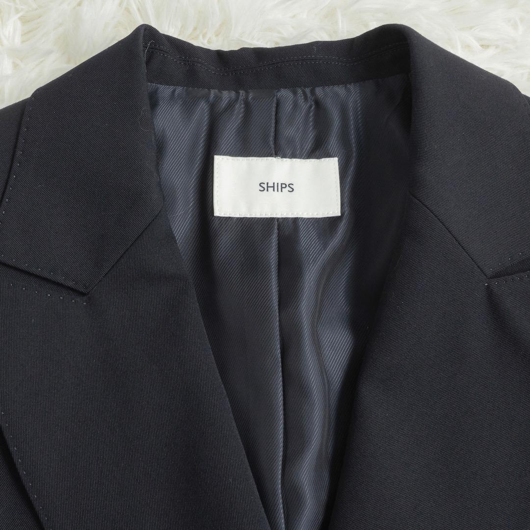 美品 SHIPS 25SS ウール ギャバ ダブル ブレザー 38 金ボタン