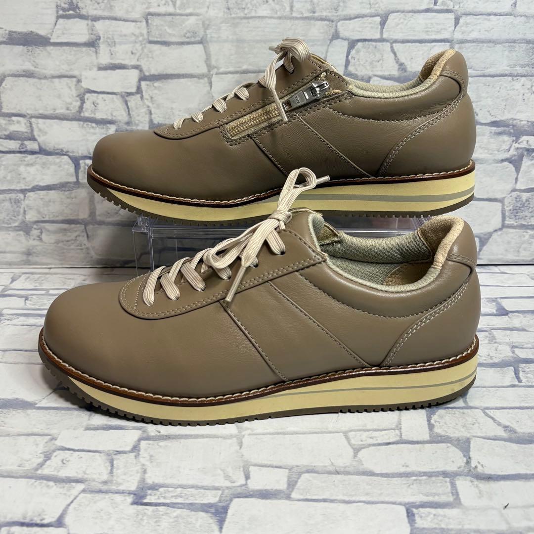 未使用級 アサヒ メディカルウォーク サイドジップ レザー ウォーキングシューズ