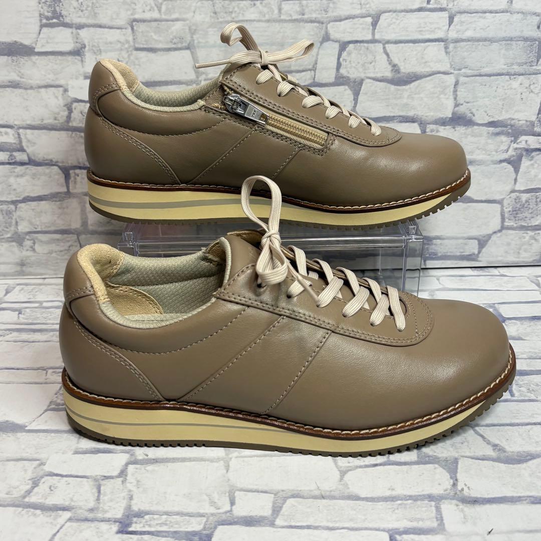 未使用級 アサヒ メディカルウォーク サイドジップ レザー ウォーキングシューズ