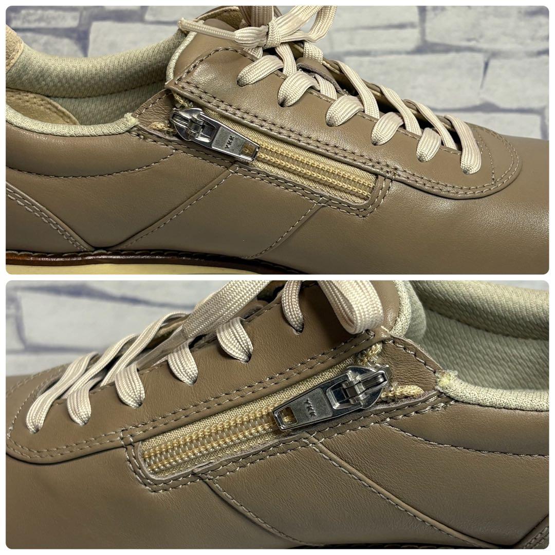 未使用級 アサヒ メディカルウォーク サイドジップ レザー ウォーキングシューズ