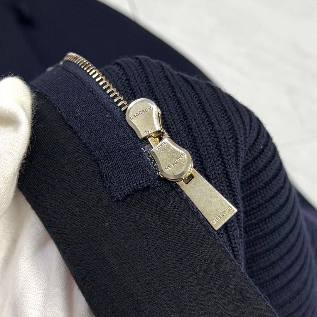 未使用に近い ヴァレンティノ ウール ダブルジップ ケープ ポンチョ チャイナ