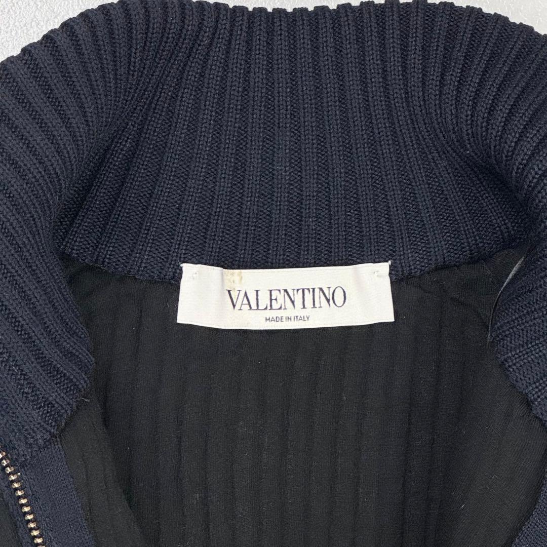 未使用に近い ヴァレンティノ ウール ダブルジップ ケープ ポンチョ チャイナ