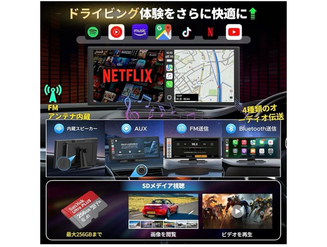 ディスプレイオーディオ10.25インチ Androidシステムを搭載 ワイヤレス