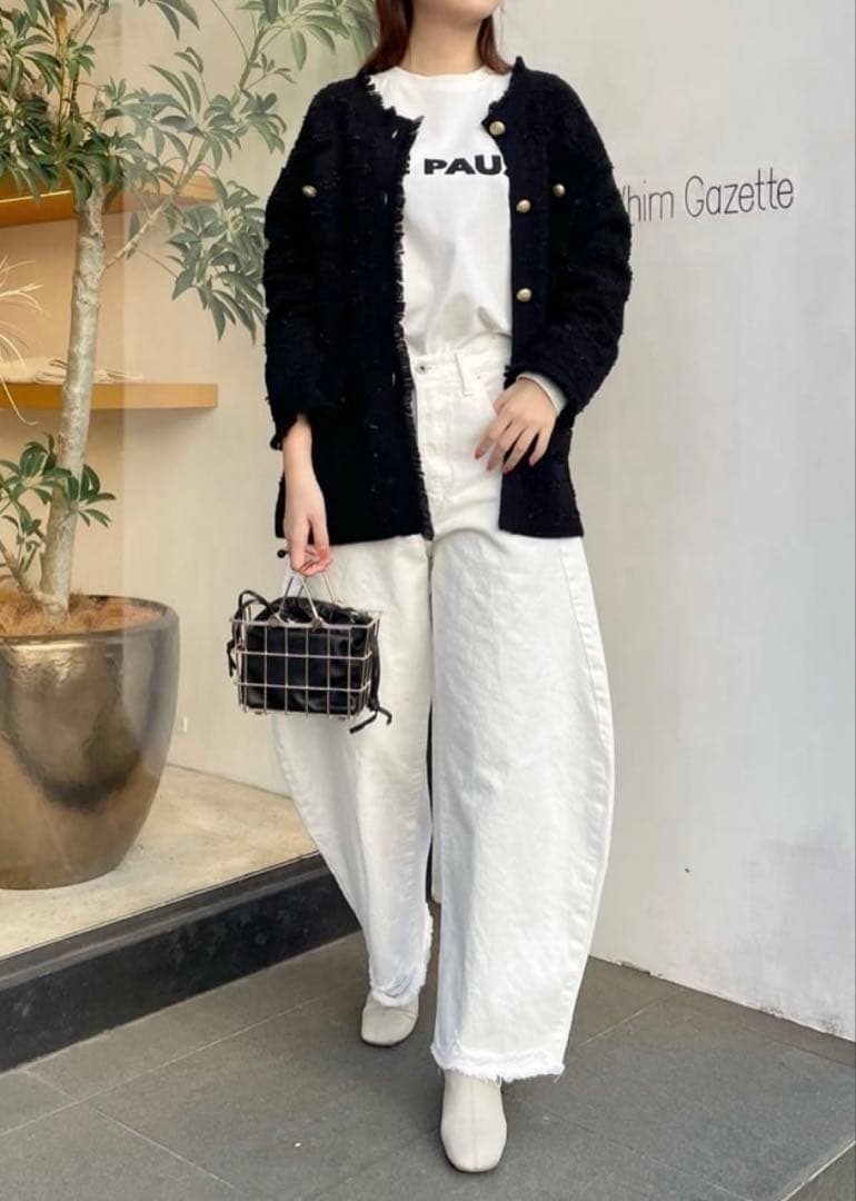 Whim Gazette ウィムガゼット ツイードニットジャケット