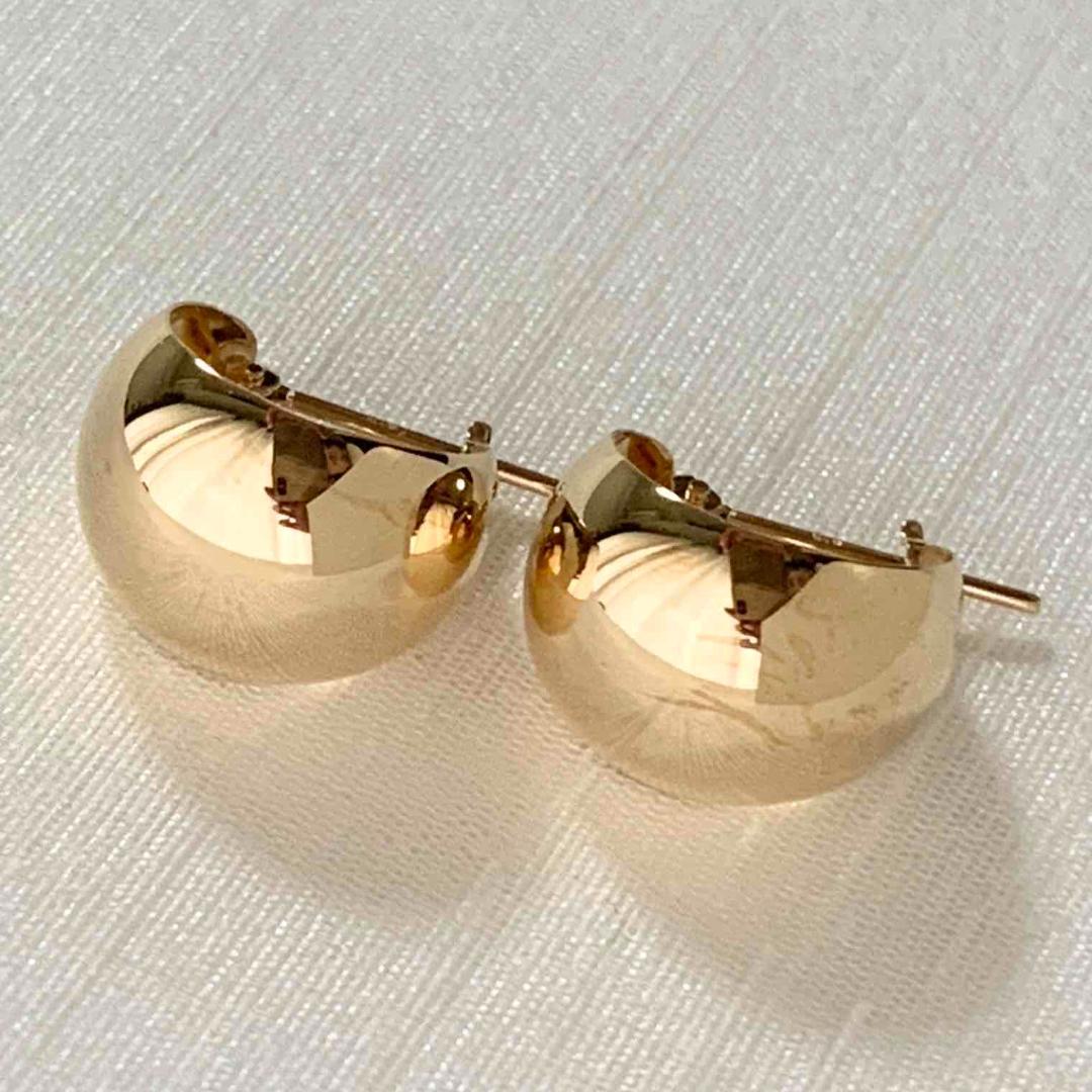 18金【10×13mm 月甲フープピアス】イエローゴールド K18刻印入 新品！