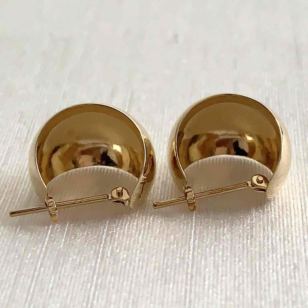 18金【10×13mm 月甲フープピアス】イエローゴールド K18刻印入 新品！