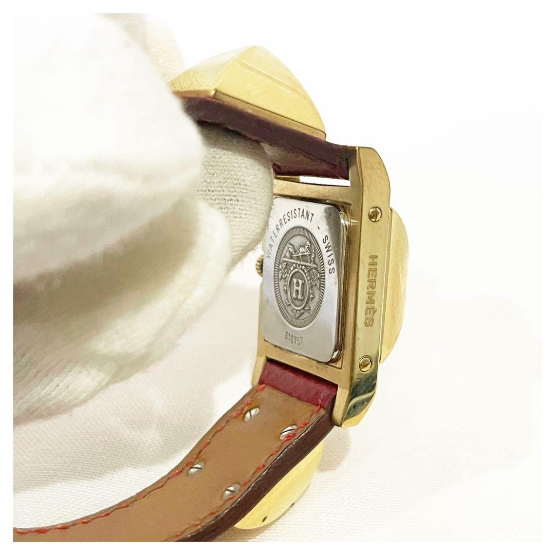 エルメス クォーツ ホワイト文字盤 メドール 腕時計 白文字盤 稼働品