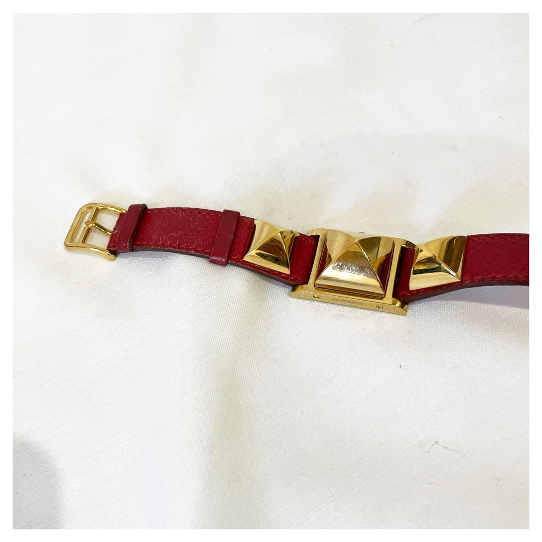 エルメス クォーツ ホワイト文字盤 メドール 腕時計 白文字盤 稼働品