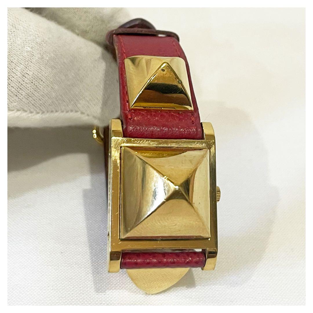 エルメス クォーツ ホワイト文字盤 メドール 腕時計 白文字盤 稼働品