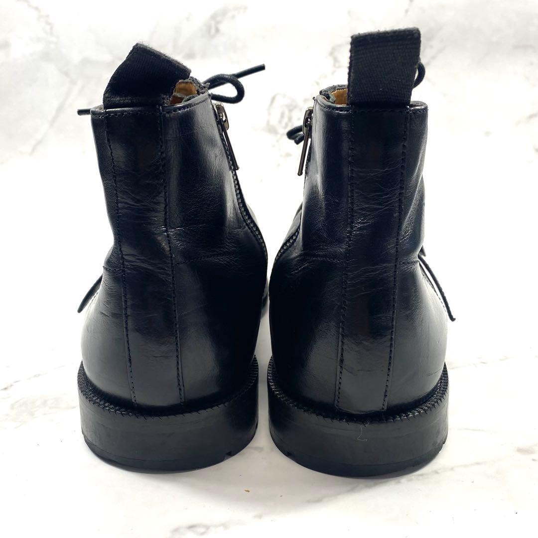【美品】alfredoBANNISTER ベルトデザイン ワークブーツ 黒 43