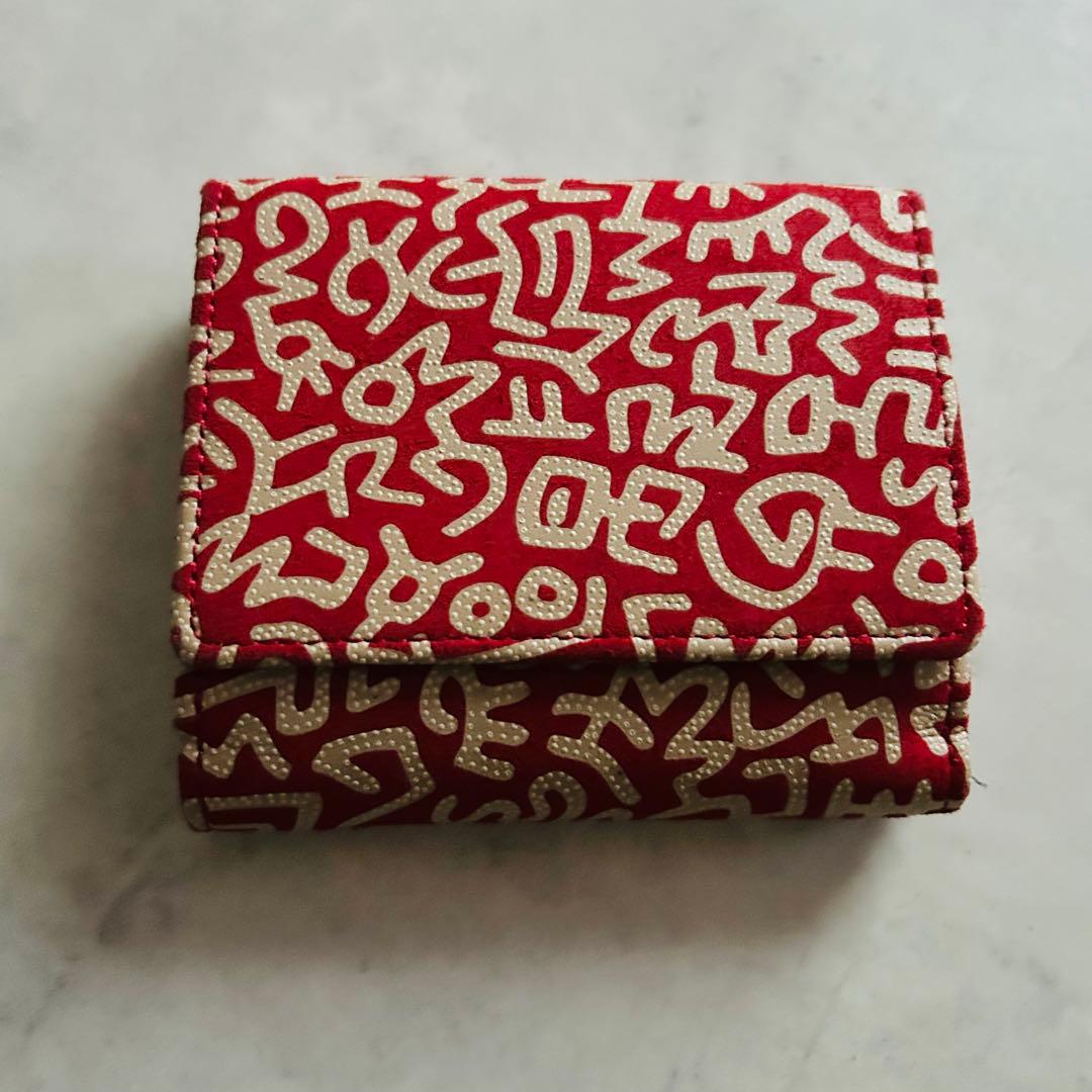 現行美品限定キースヘリング印伝コラボ　二つ折り財布印傳屋