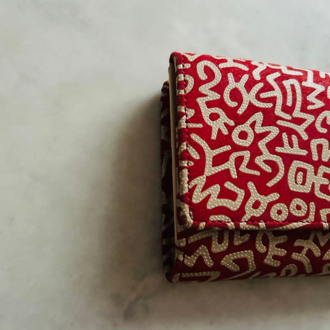 現行美品限定キースヘリング印伝コラボ　二つ折り財布印傳屋