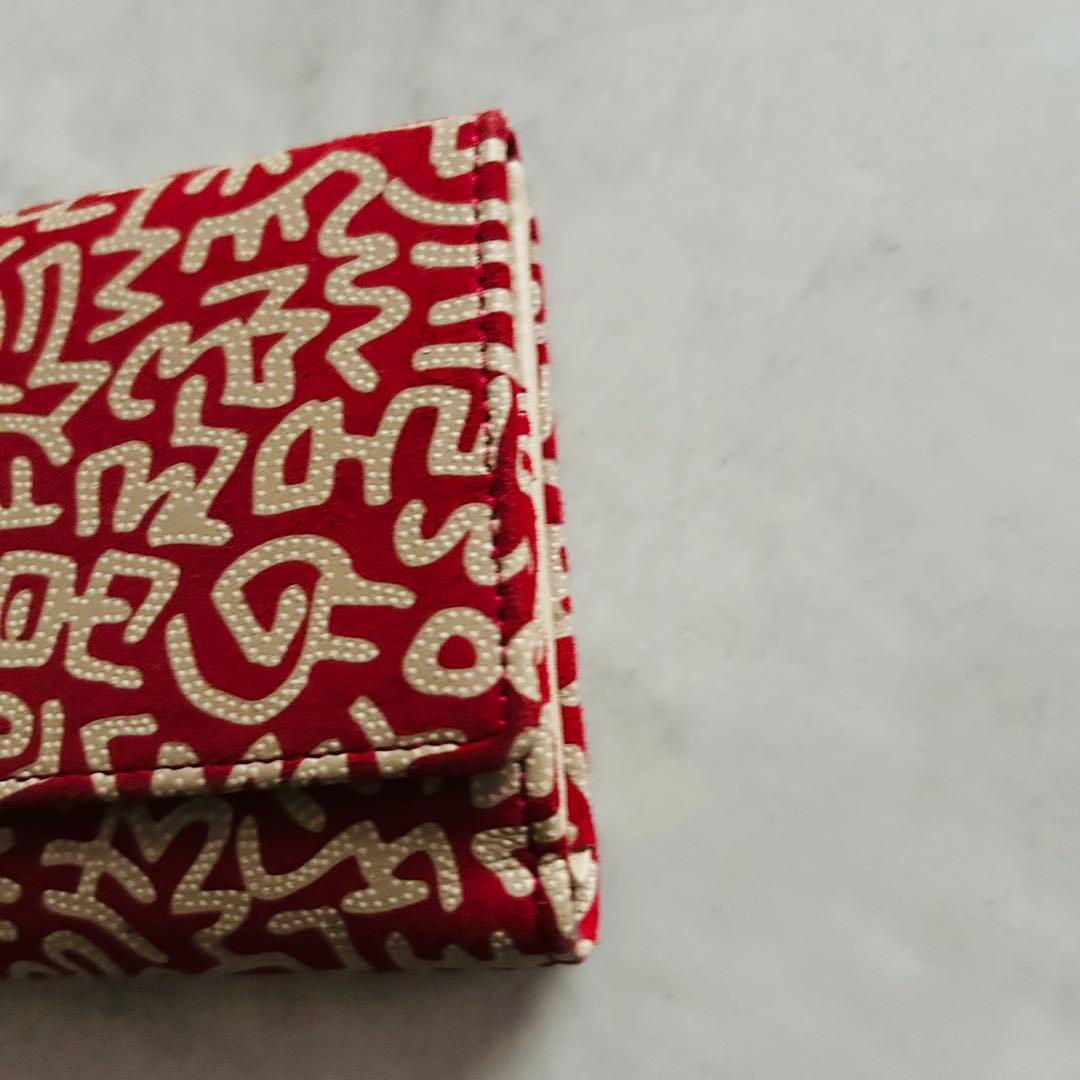 現行美品限定キースヘリング印伝コラボ　二つ折り財布印傳屋