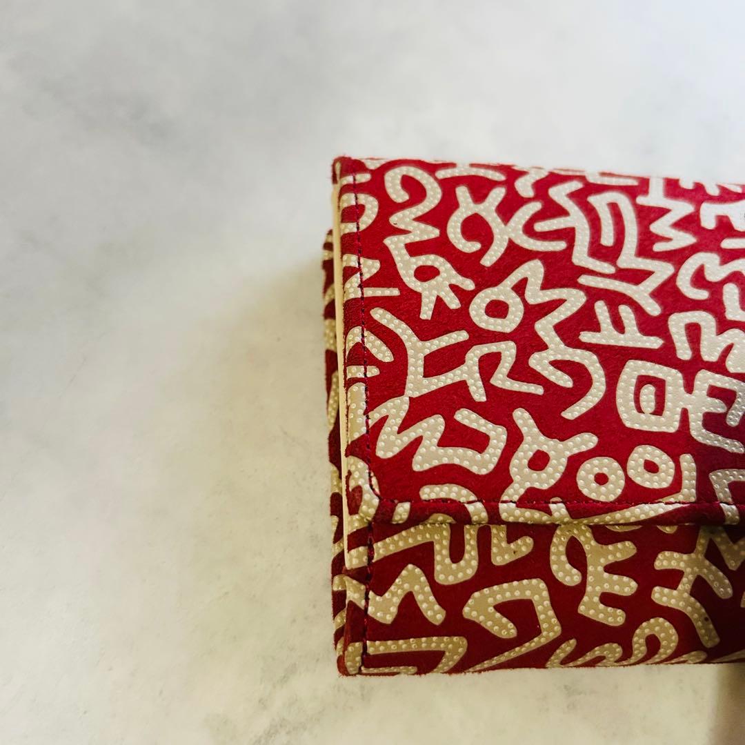 現行美品限定キースヘリング印伝コラボ　二つ折り財布印傳屋