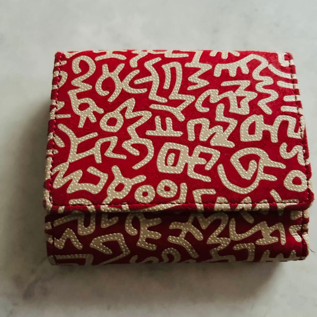 現行美品限定キースヘリング印伝コラボ　二つ折り財布印傳屋