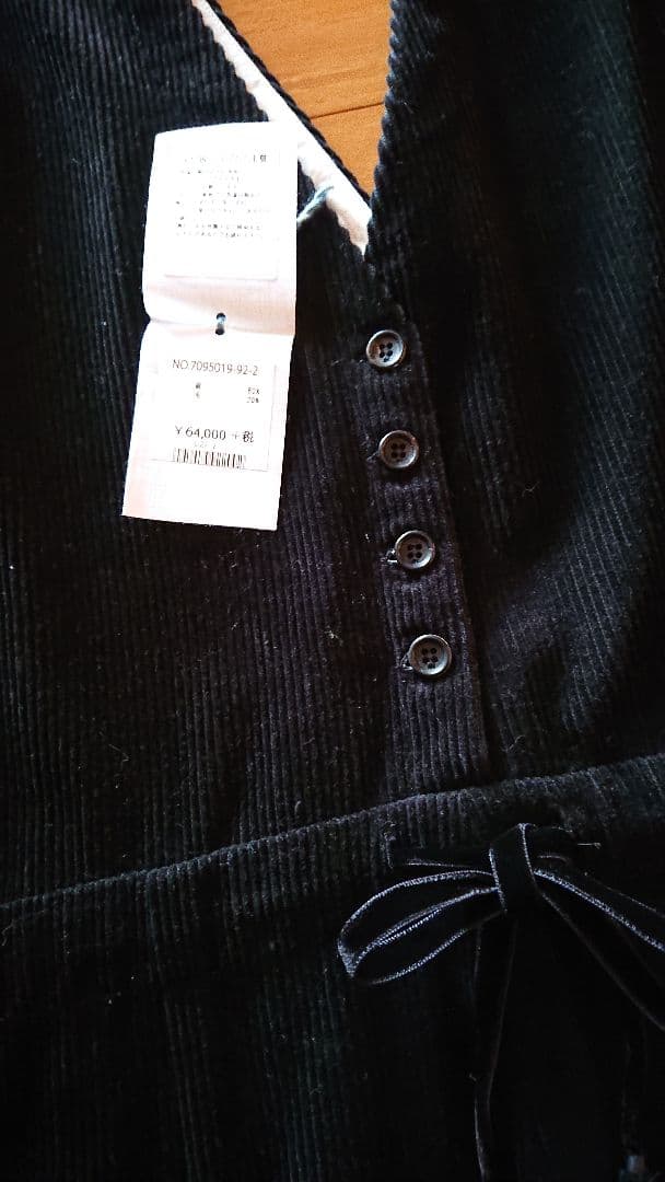 45R☆コットンウールコーデュロイのサロペット/ブラック♪