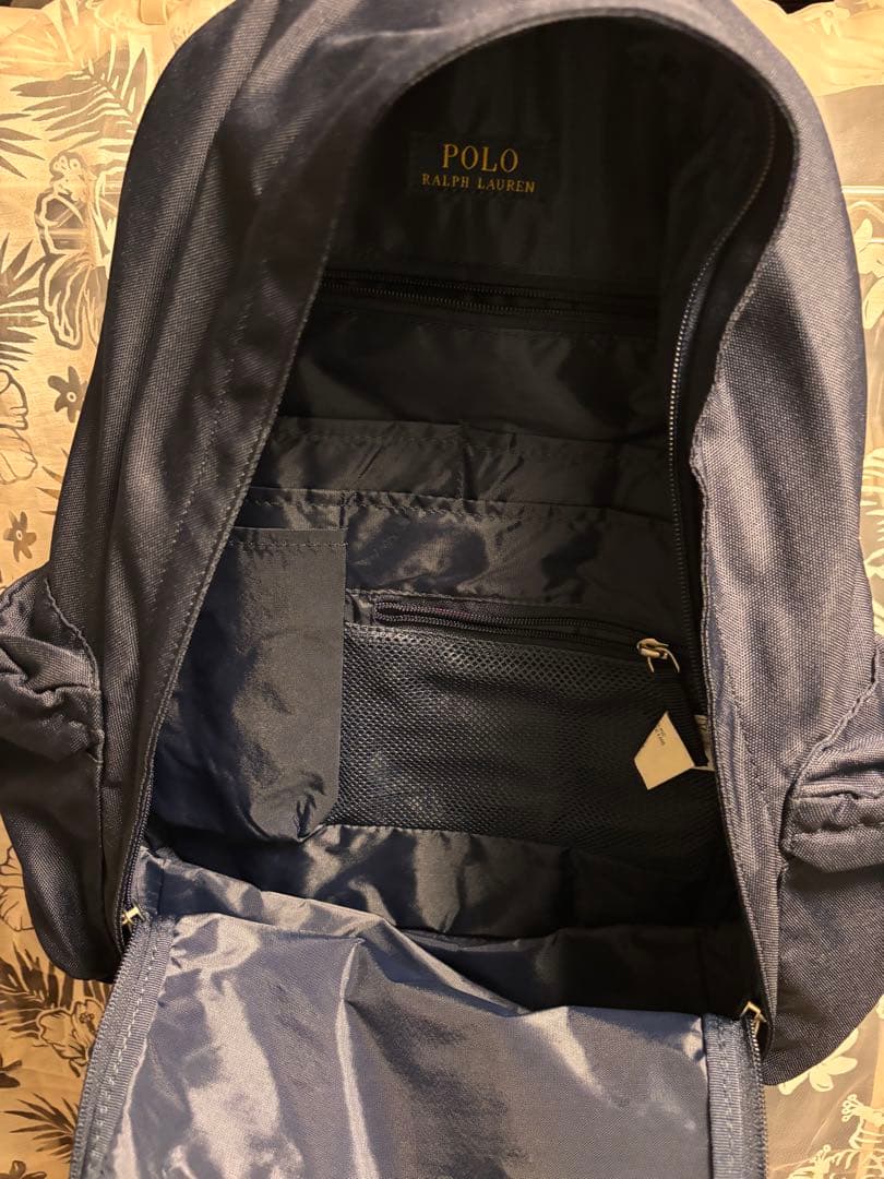 値下げ中　新品　タグ付き　ポロラルフローレン 刺繍　リュック　ナイロン　紺